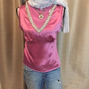 “Walter” Dark pink silk top